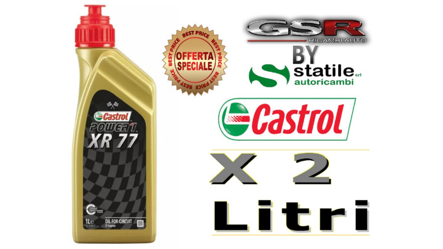 2 Litri Olio-Lubrificante Castrol Moto 2t Power1 XR 77 Lt.1